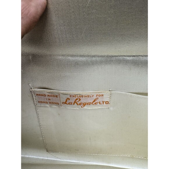 Vintage LA REGALE LTD. BEADED EVENING BAG Cream & White COLOR CLUTCH Hand Made - Picture 5 of 5